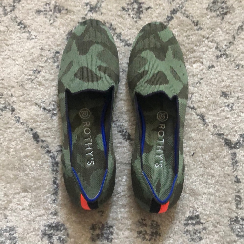 Rothy’s Olive Camo Loafer, Size 8